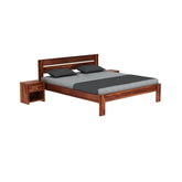 ONIJA Solid Sheesham Wood King Size Bed Without Storage Wooden Double Bed Palang